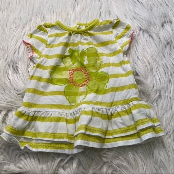Just One You Made by Carter’s Top Lime Green Striped Flower - Picture 2 of 9